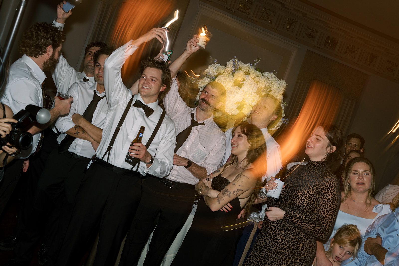 Andee & Quinn wedding at The Cincinnati Club: bouquet toss celebration.