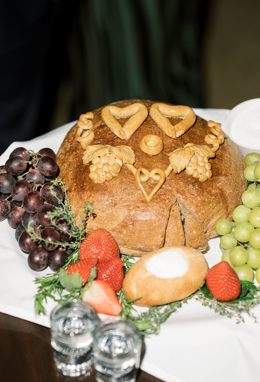 Food platter served during Ania and Clint's wedding reception