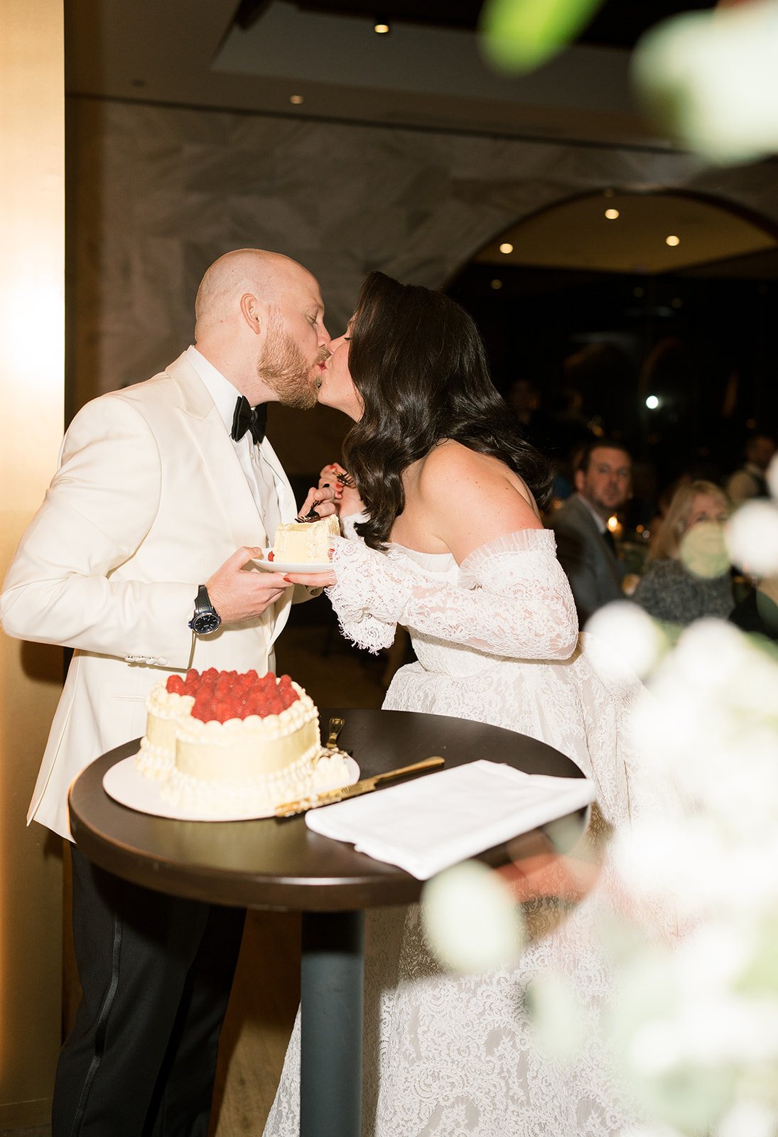 Clint and Ania wedding: clint ania cutting wedding cake.