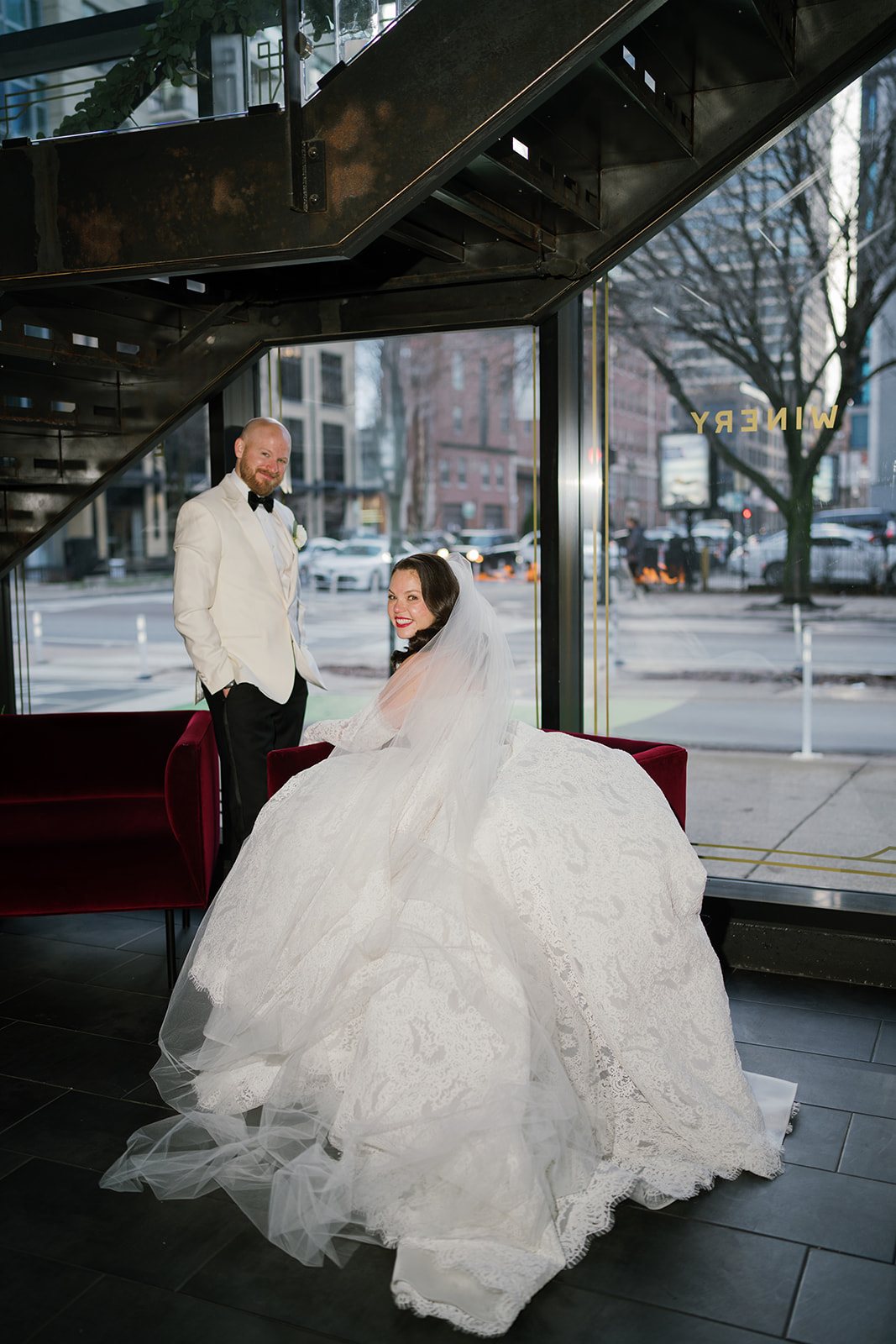 Clint and Ania wedding: ania window bridal portrait.