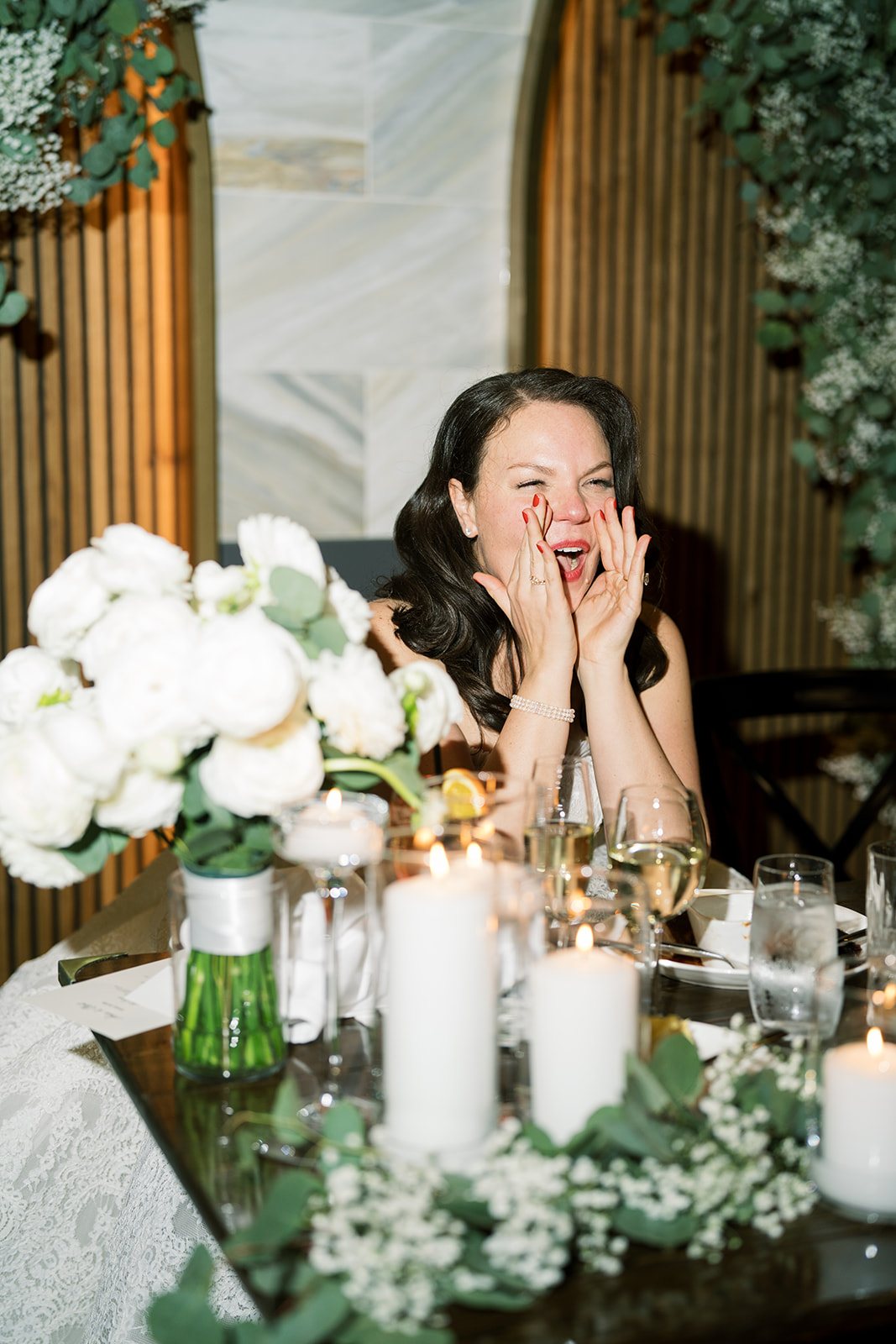 Clint and Ania wedding: ania reaction reception.