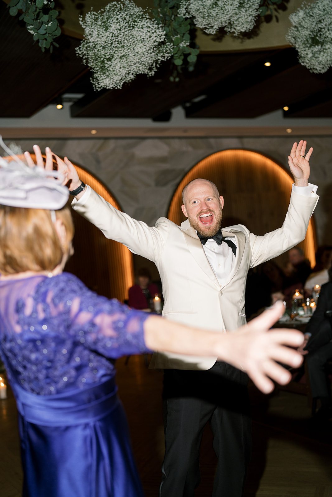 Clint and Ania wedding: clint dancing reception.
