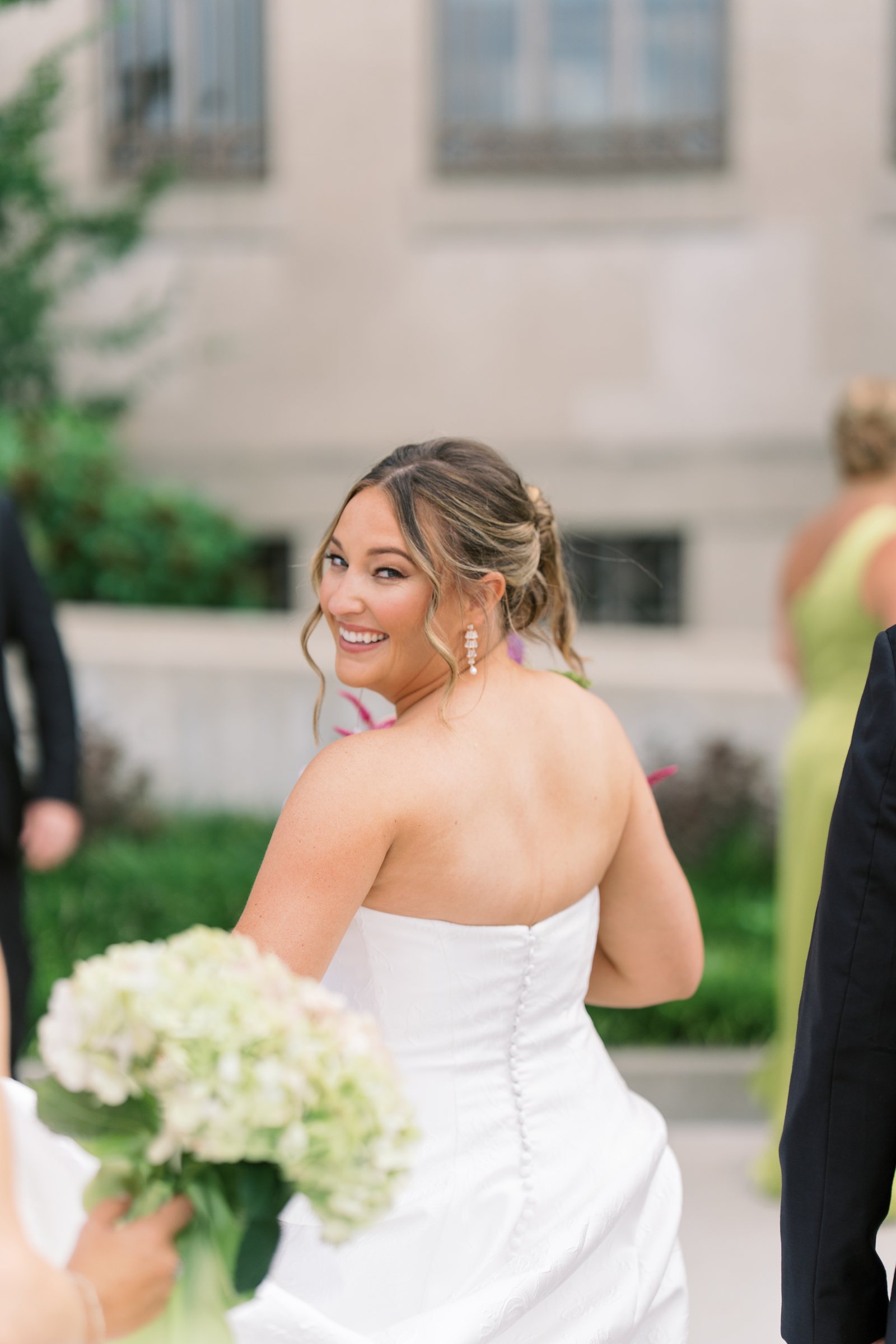 Kent and Nicolette wedding: nicolette candid bouquet portrait.