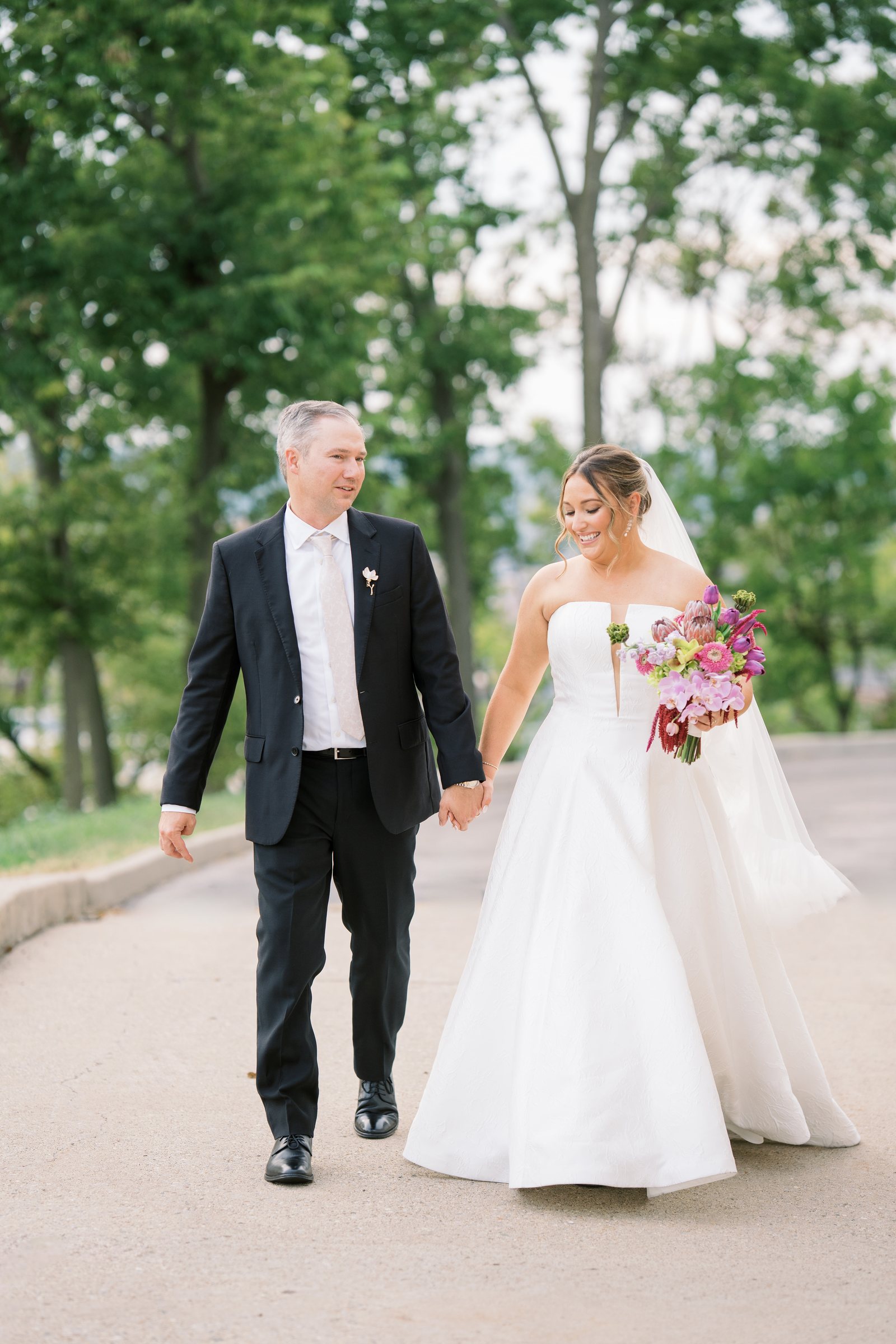 Kent and Nicolette wedding: kent nicolette outdoor walk portrait.