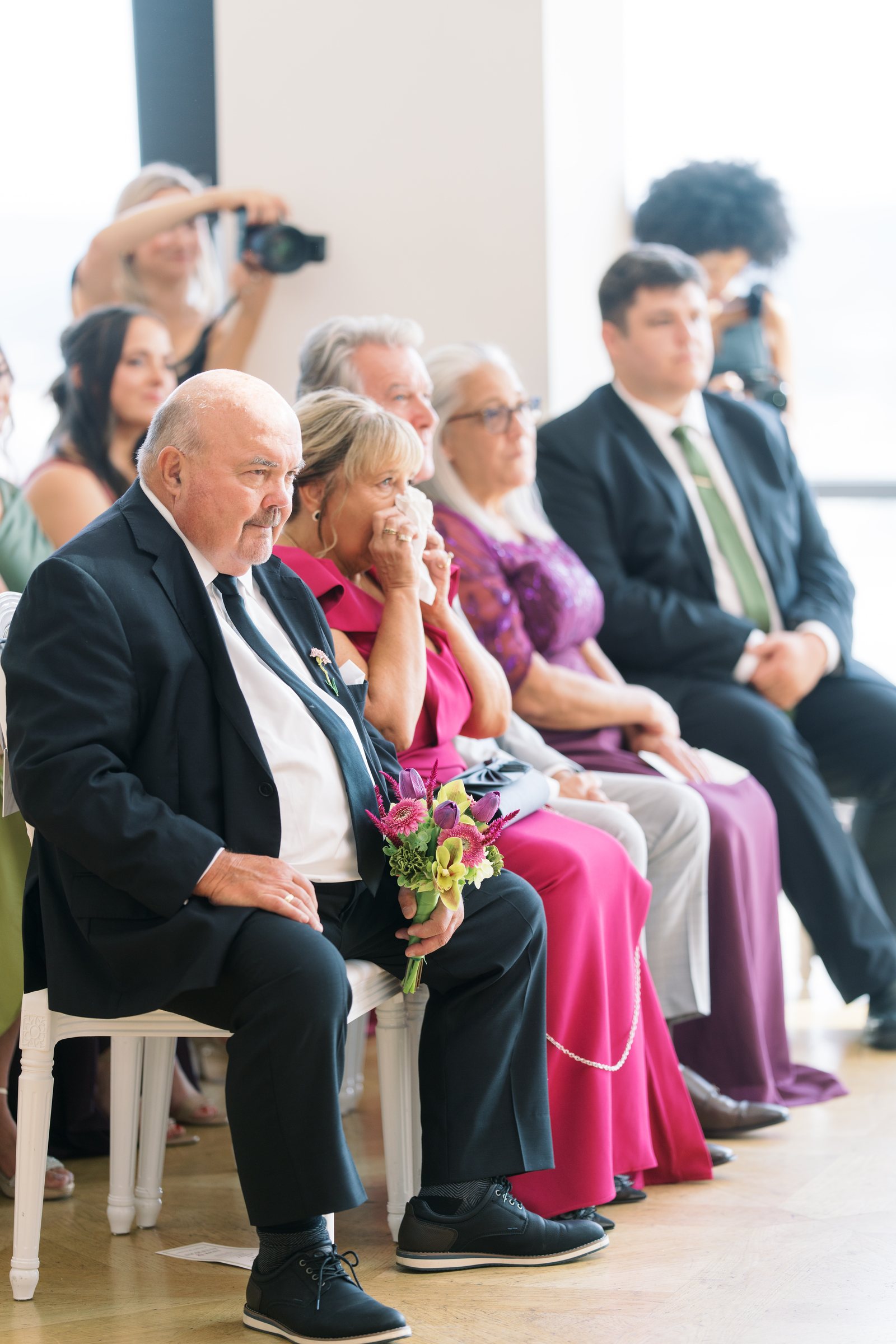 Kent and Nicolette wedding: wedding guests seated ceremony.