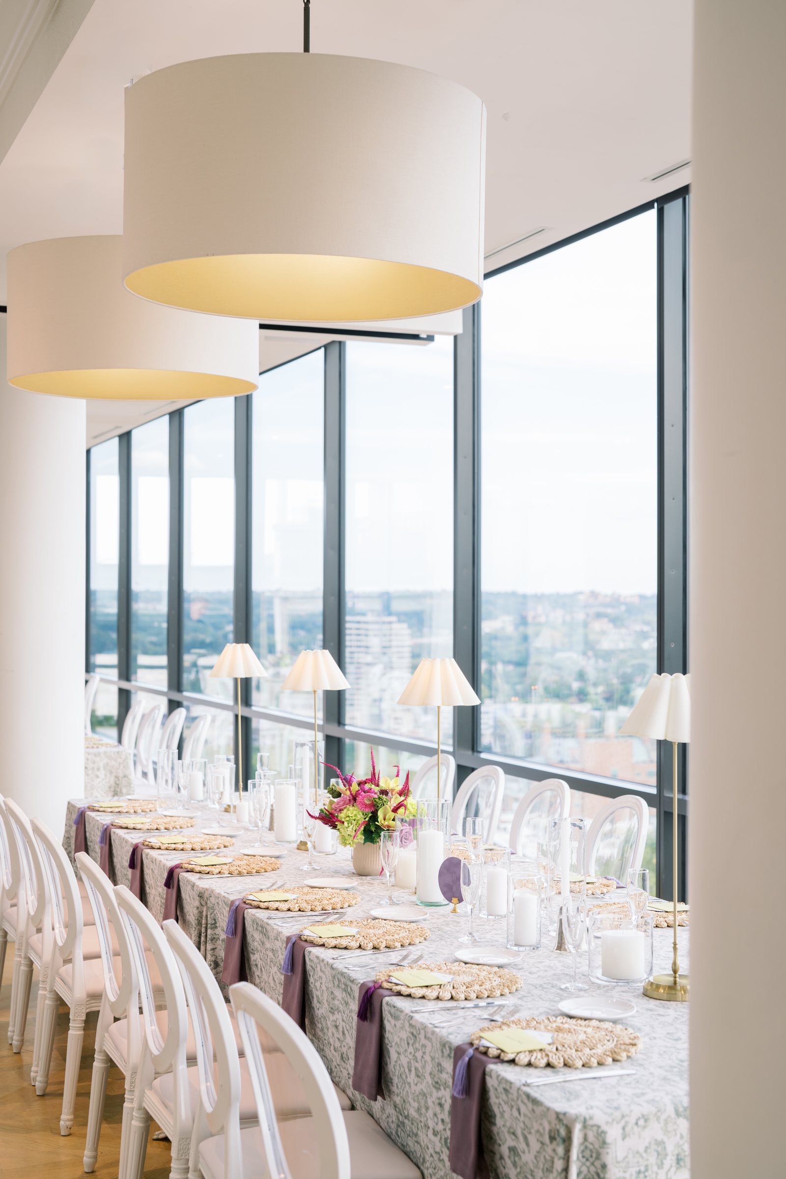 Kent and Nicolette wedding: the view mt adams long table skyline.