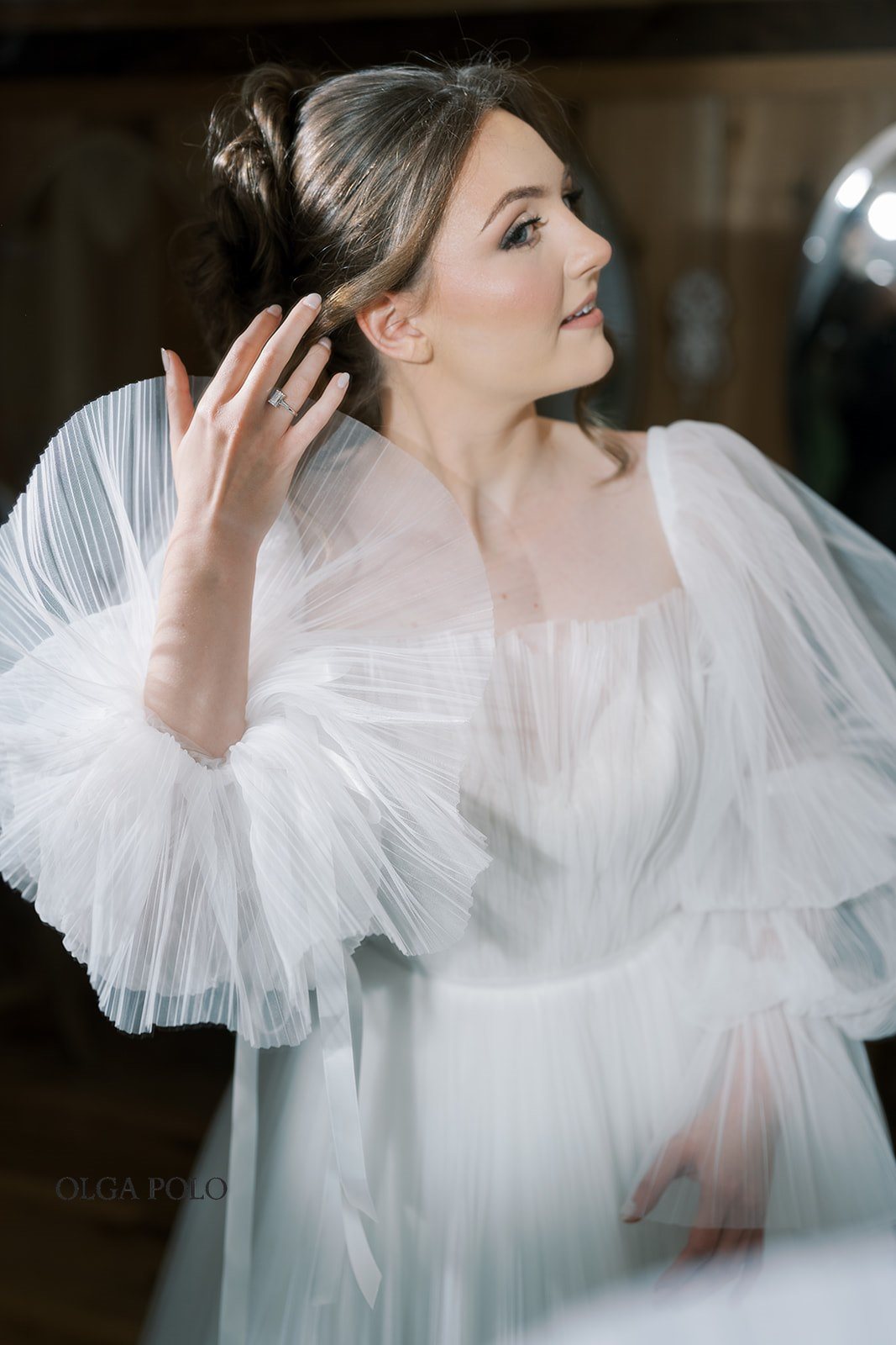 Maia during wedding-day preparations before the ceremony
