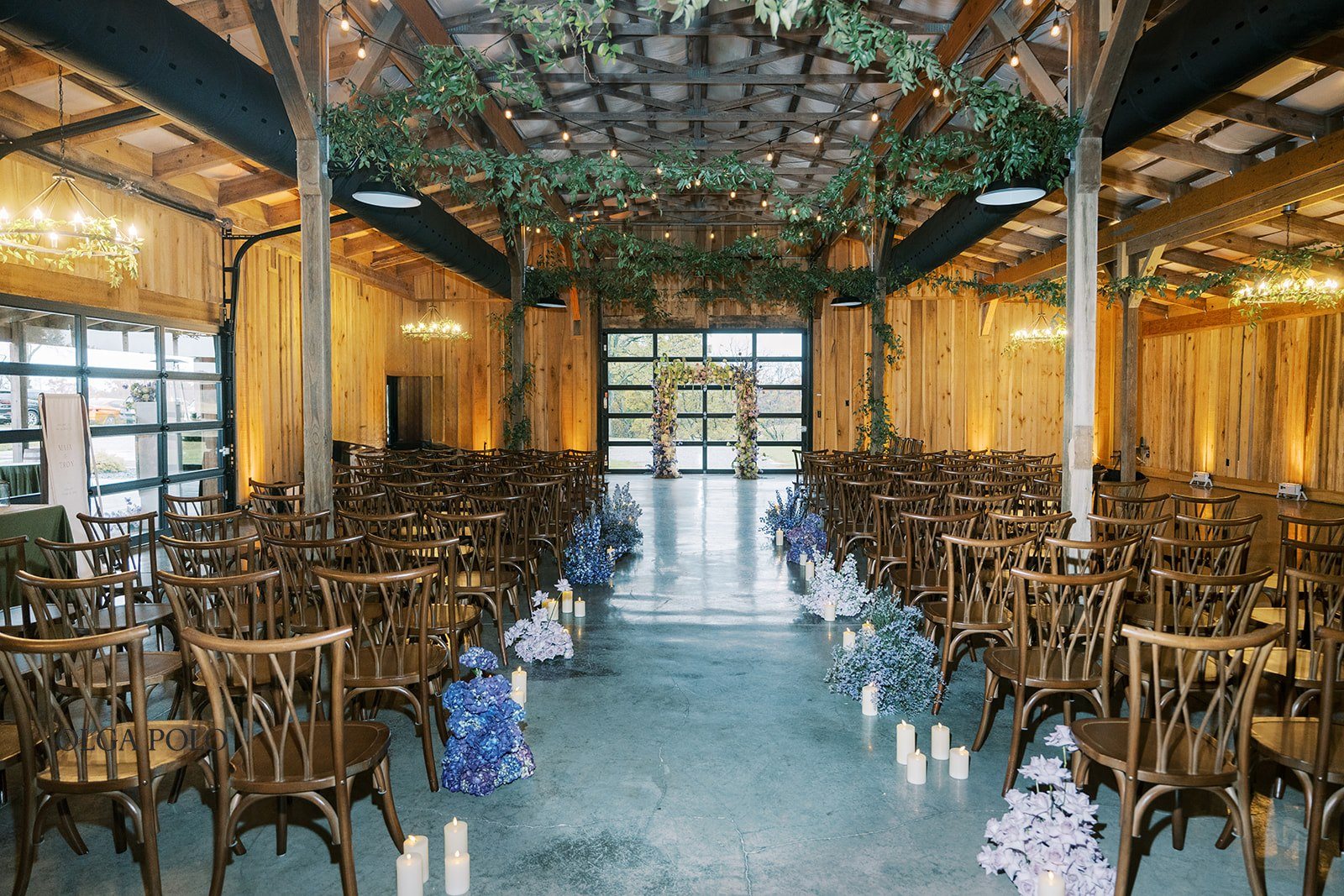 Boone Valley Farm ceremony space prepared for Maia and Troy's wedding