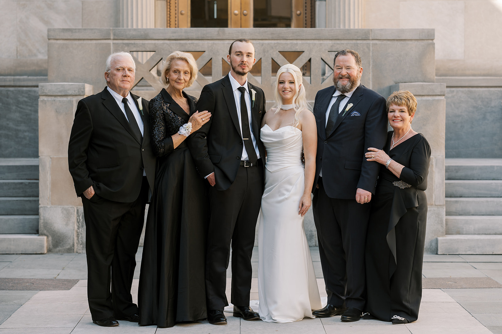 Niamh and Titus with family members outside Cincinnati Art Museum