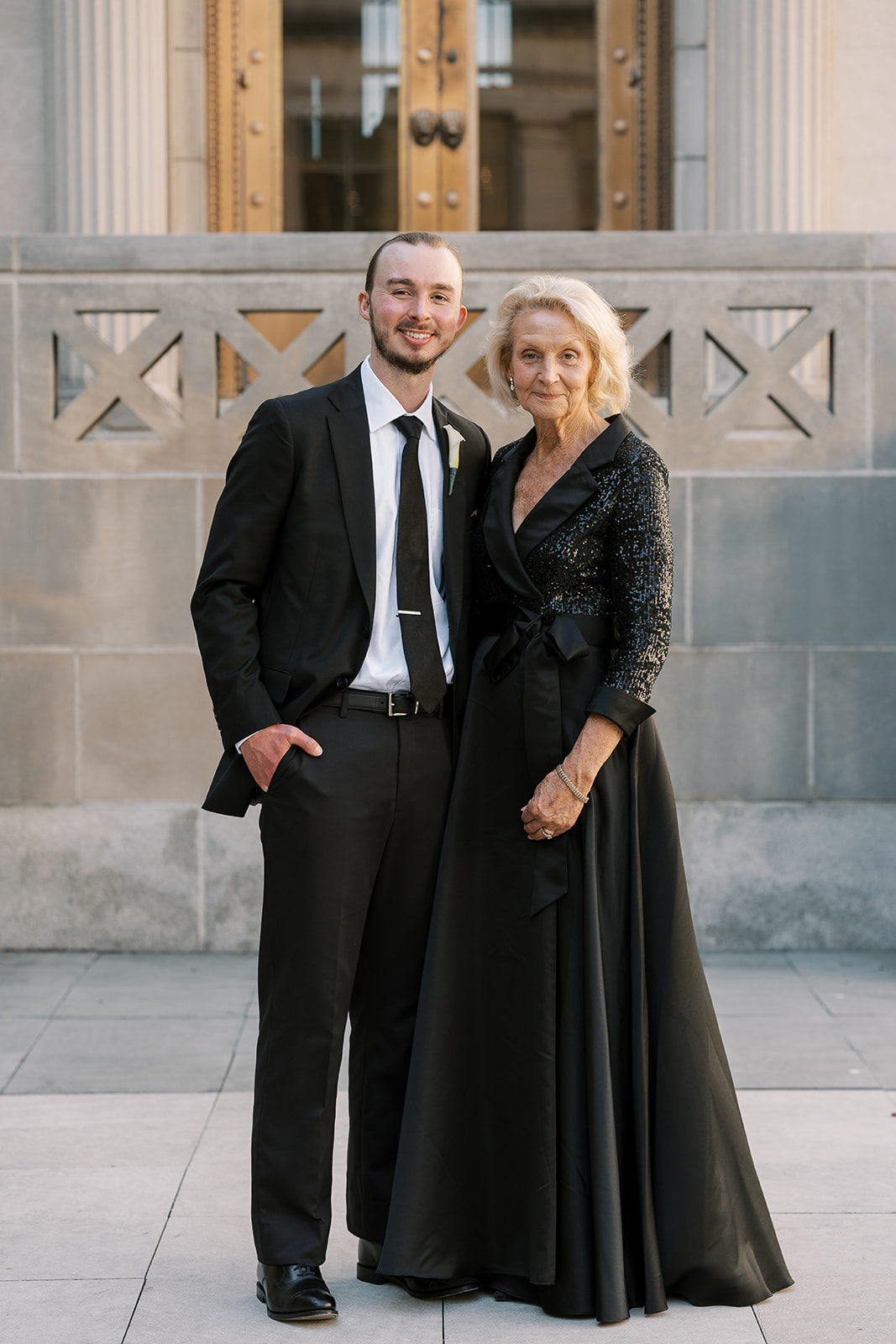 Titus with a family member outside Cincinnati Art Museum