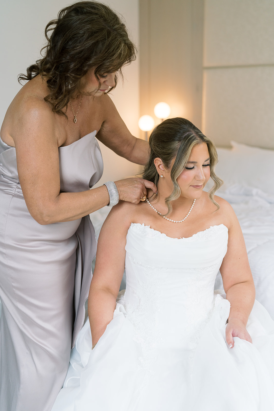 Hannalee having the final touches made to her hair before the ceremony