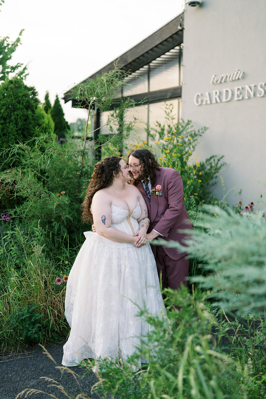 Jeff and Breanna together outside the Terrain Gardens building