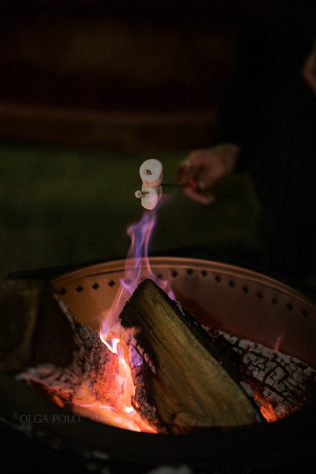 Guests gathered near the fire pit during the evening reception at Heartland of Versailles