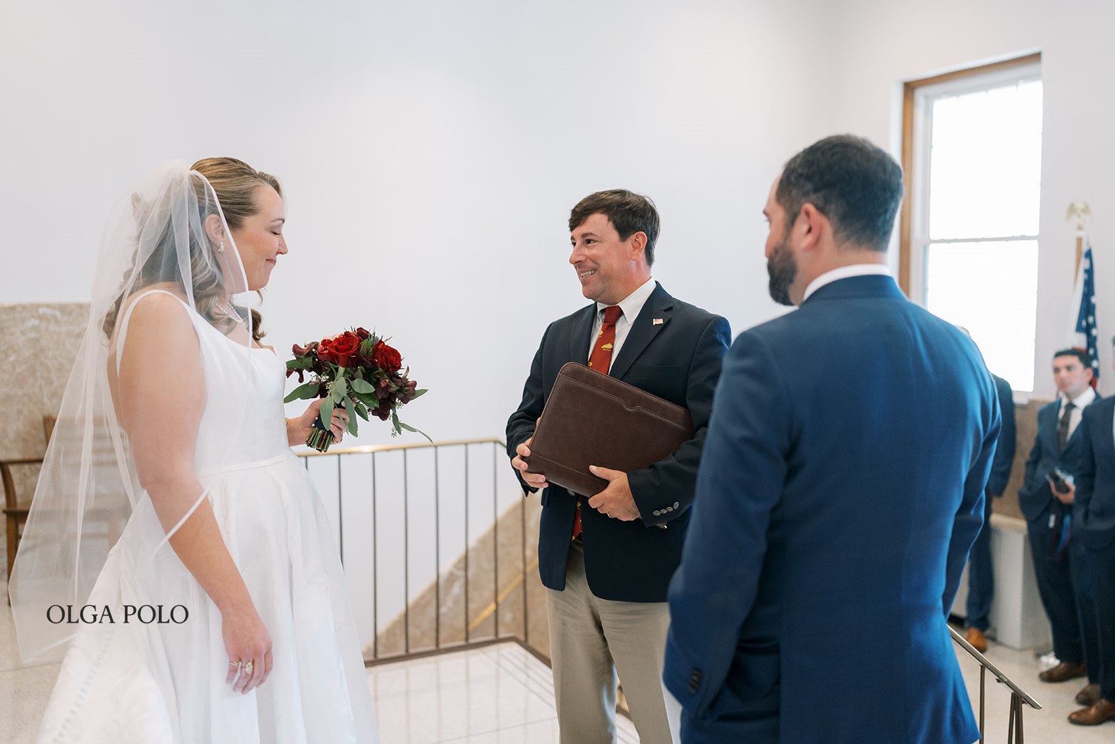 Ryan and Beth exchanging vows during their civil wedding ceremony in Versailles, Kentucky