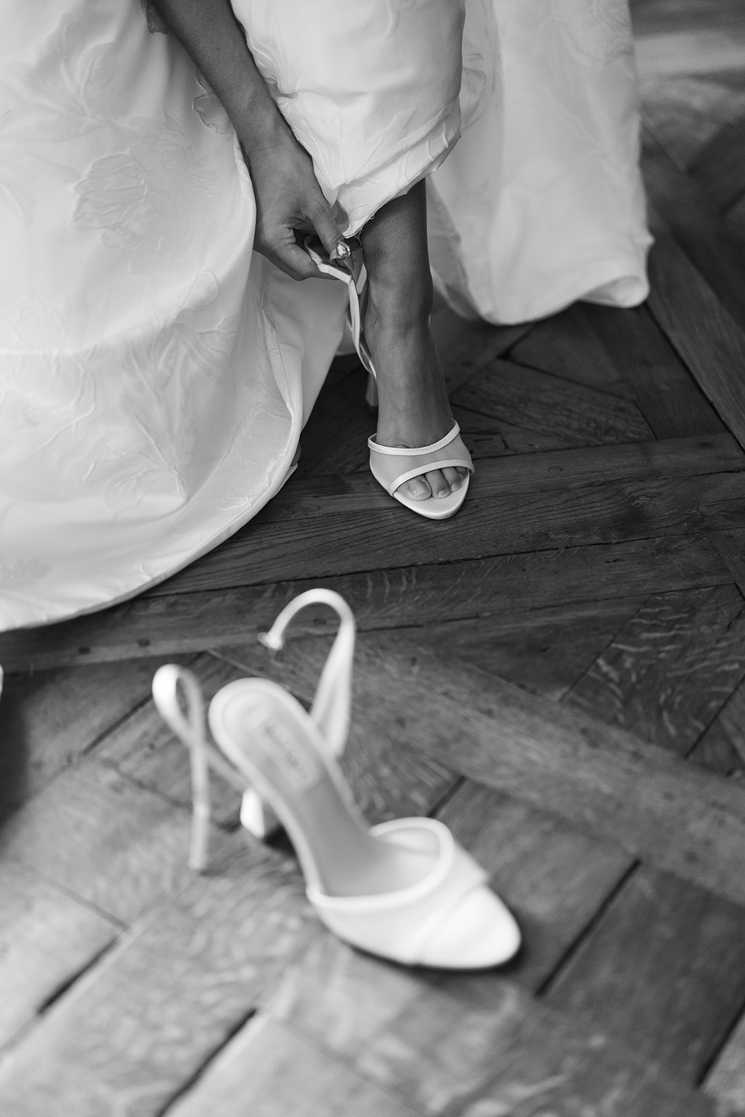 Black-and-white portrait of Olivia in her wedding gown, gallery view 4