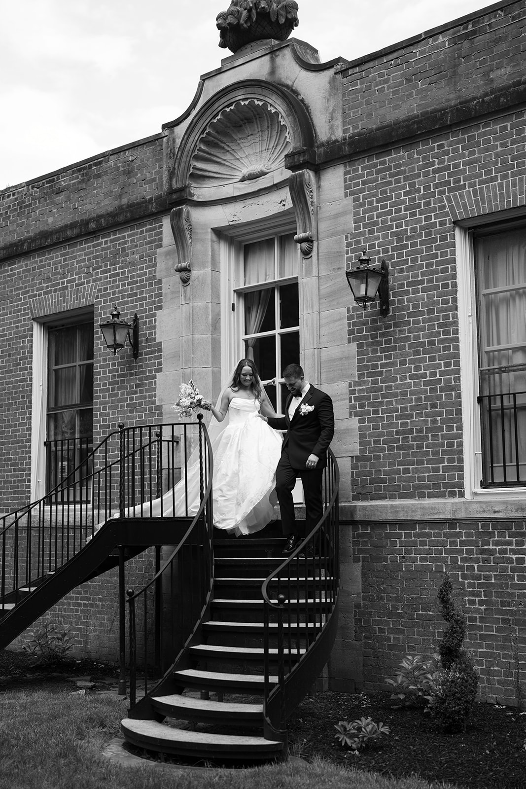 Black-and-white bridal portrait of Olivia