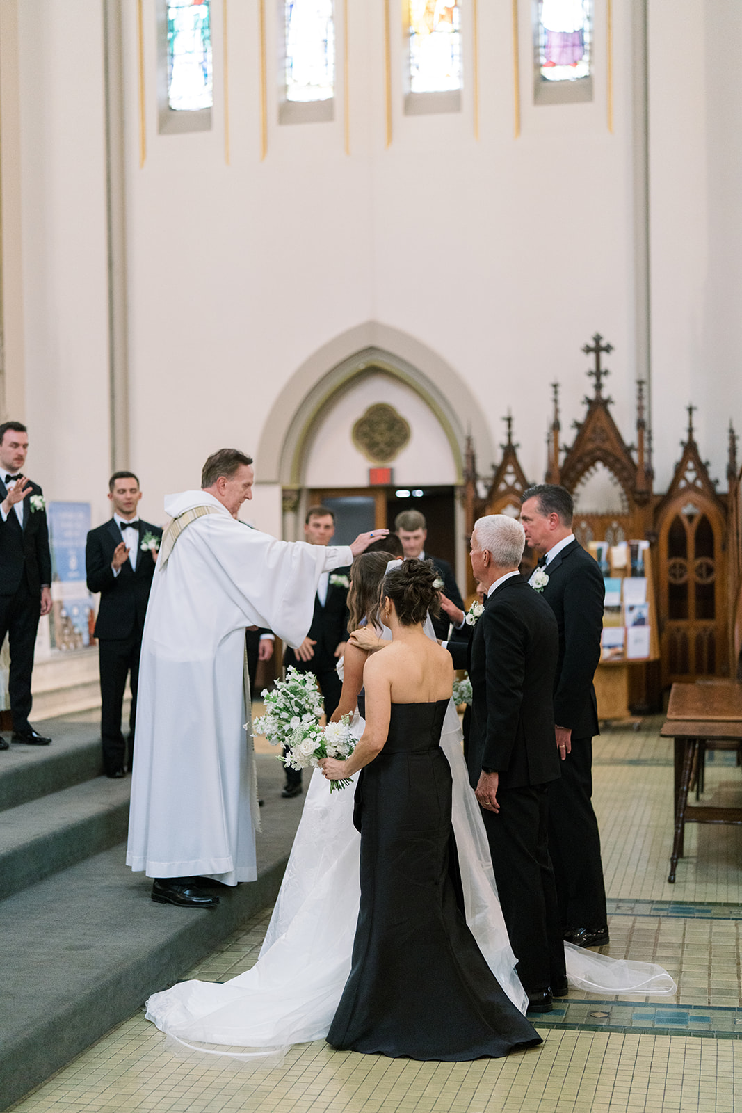 Olivia with her wedding bouquet, gallery view 2