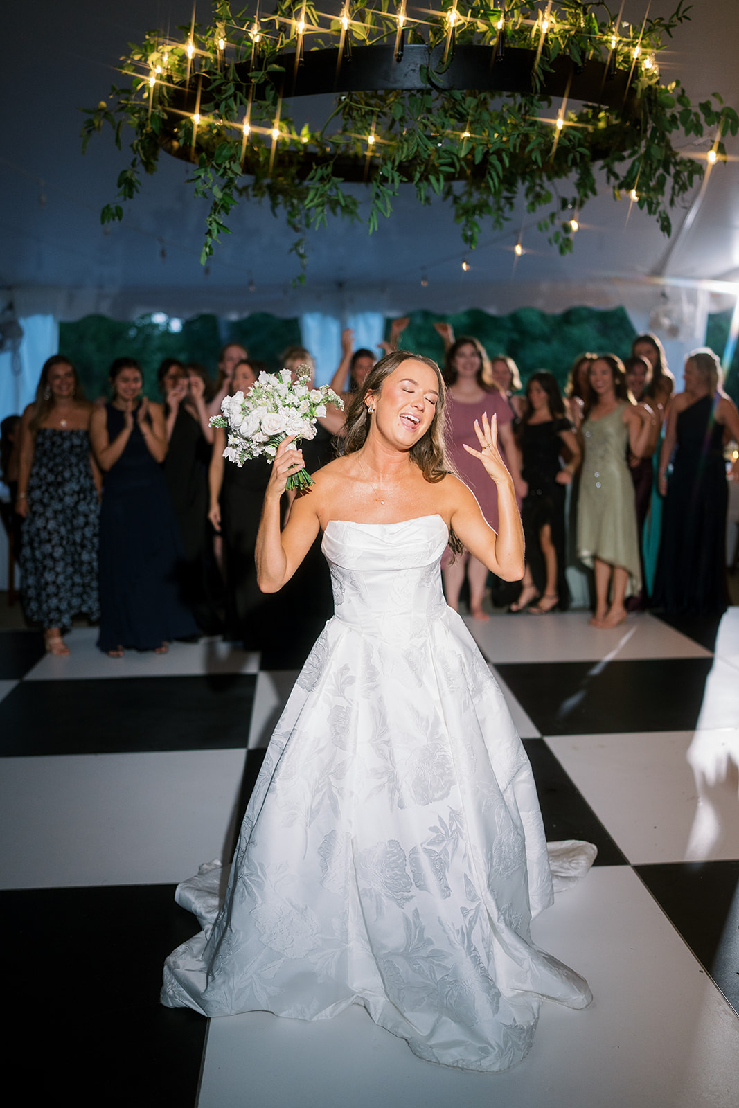 Olivia with her wedding bouquet, gallery view 4