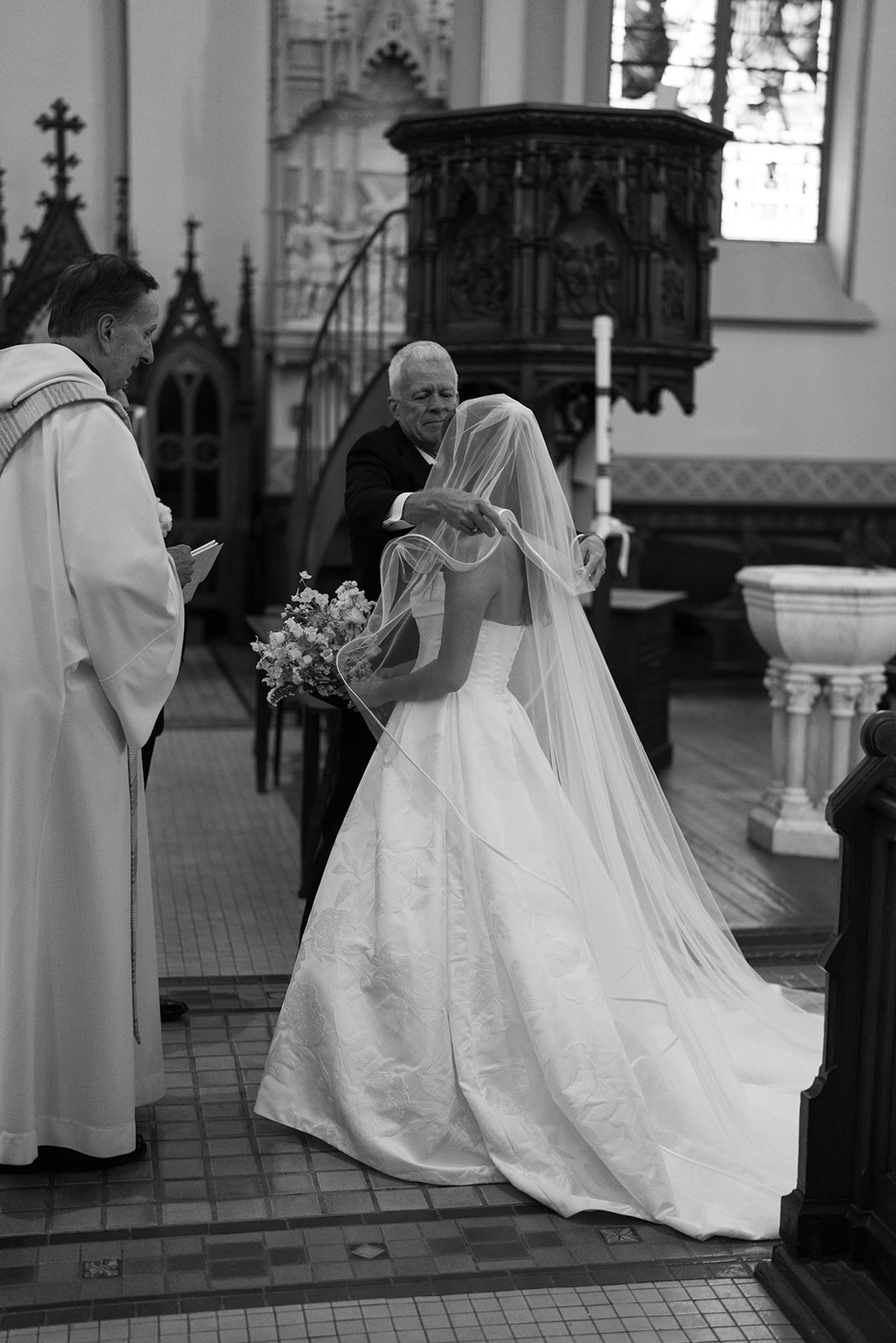 Olivia with her wedding bouquet, gallery view 6