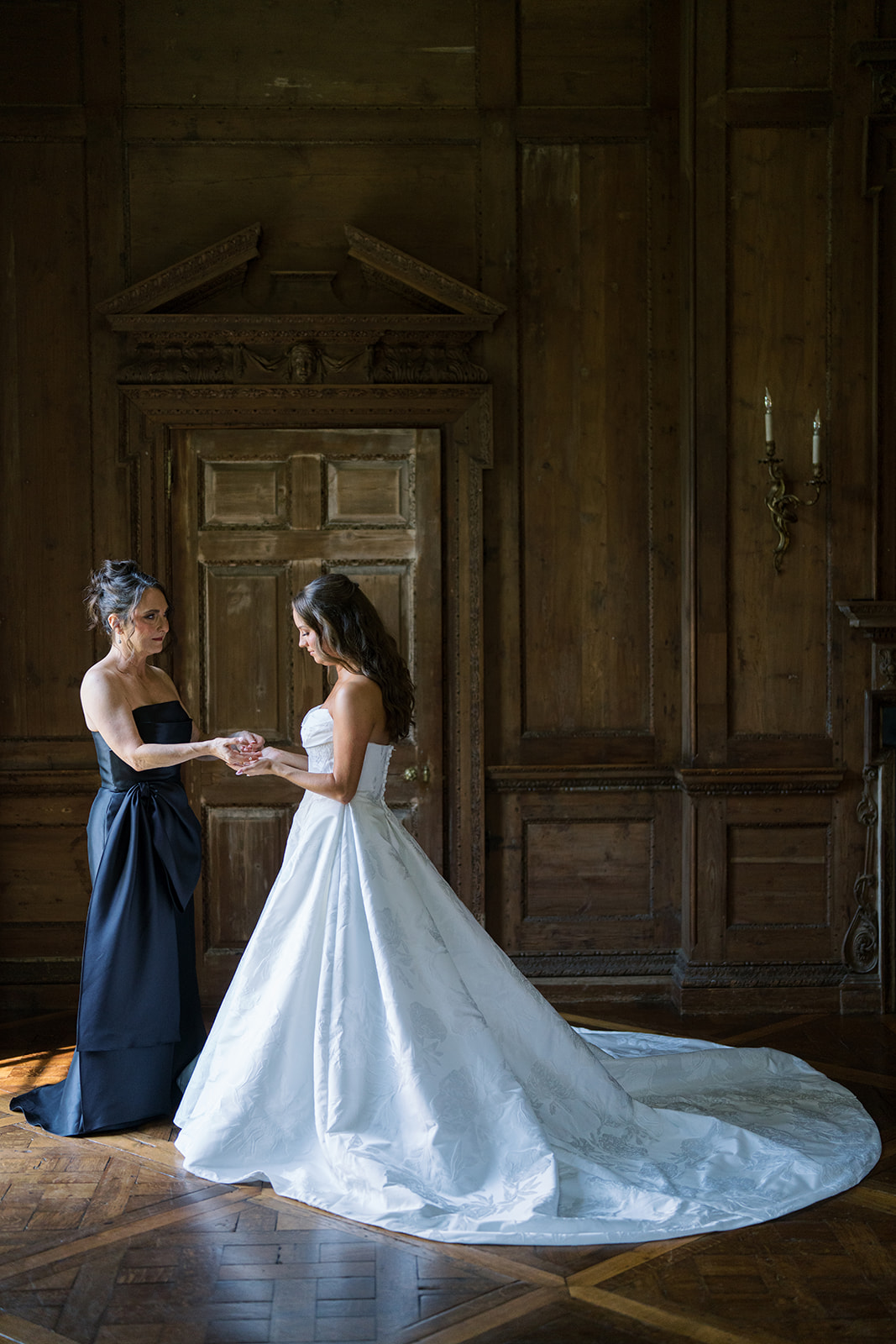 Olivia in an elegant portrait showing her wedding gown, gallery view 2