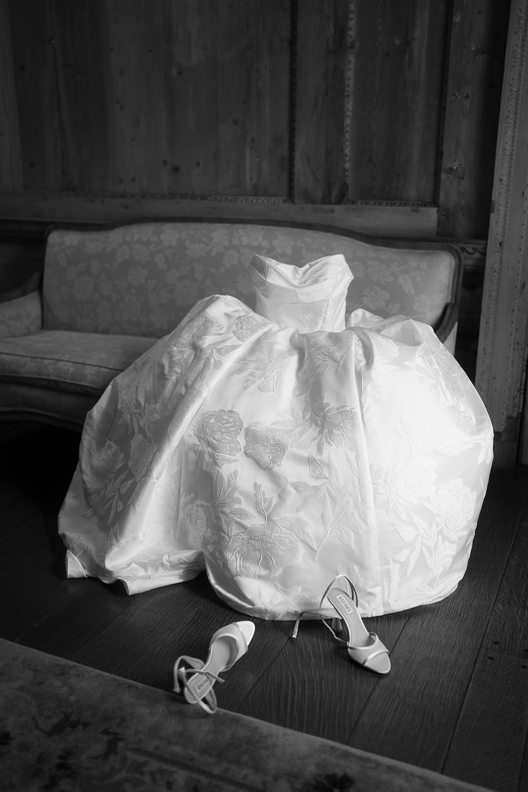 Olivia in an elegant portrait showing her wedding gown, gallery view 3