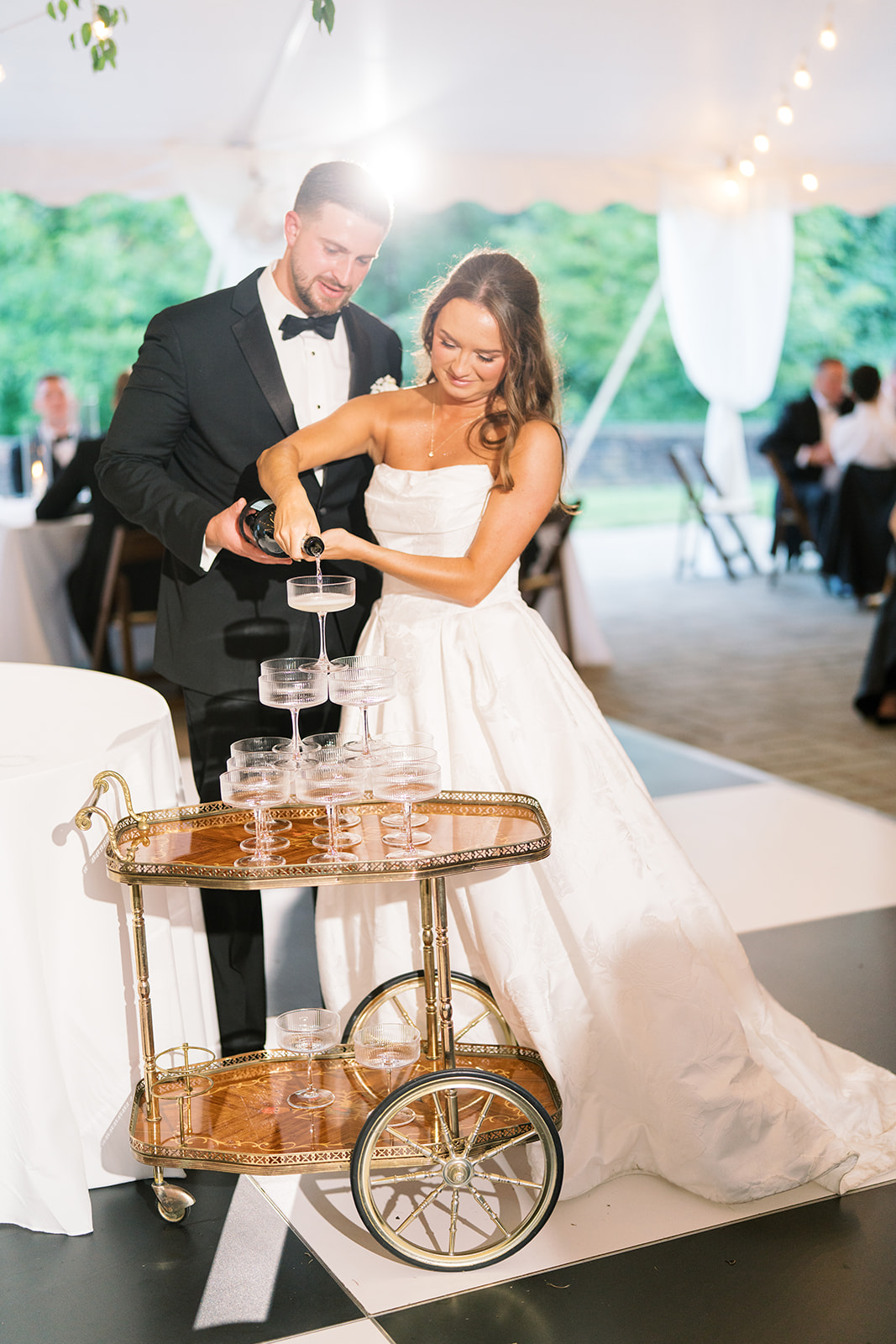 Champagne detail from Zach and Olivia's wedding celebration, gallery view 2