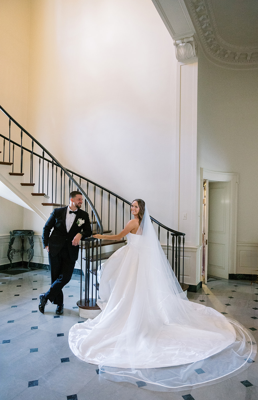 Zach and Olivia together in a wedding portrait, gallery view 5