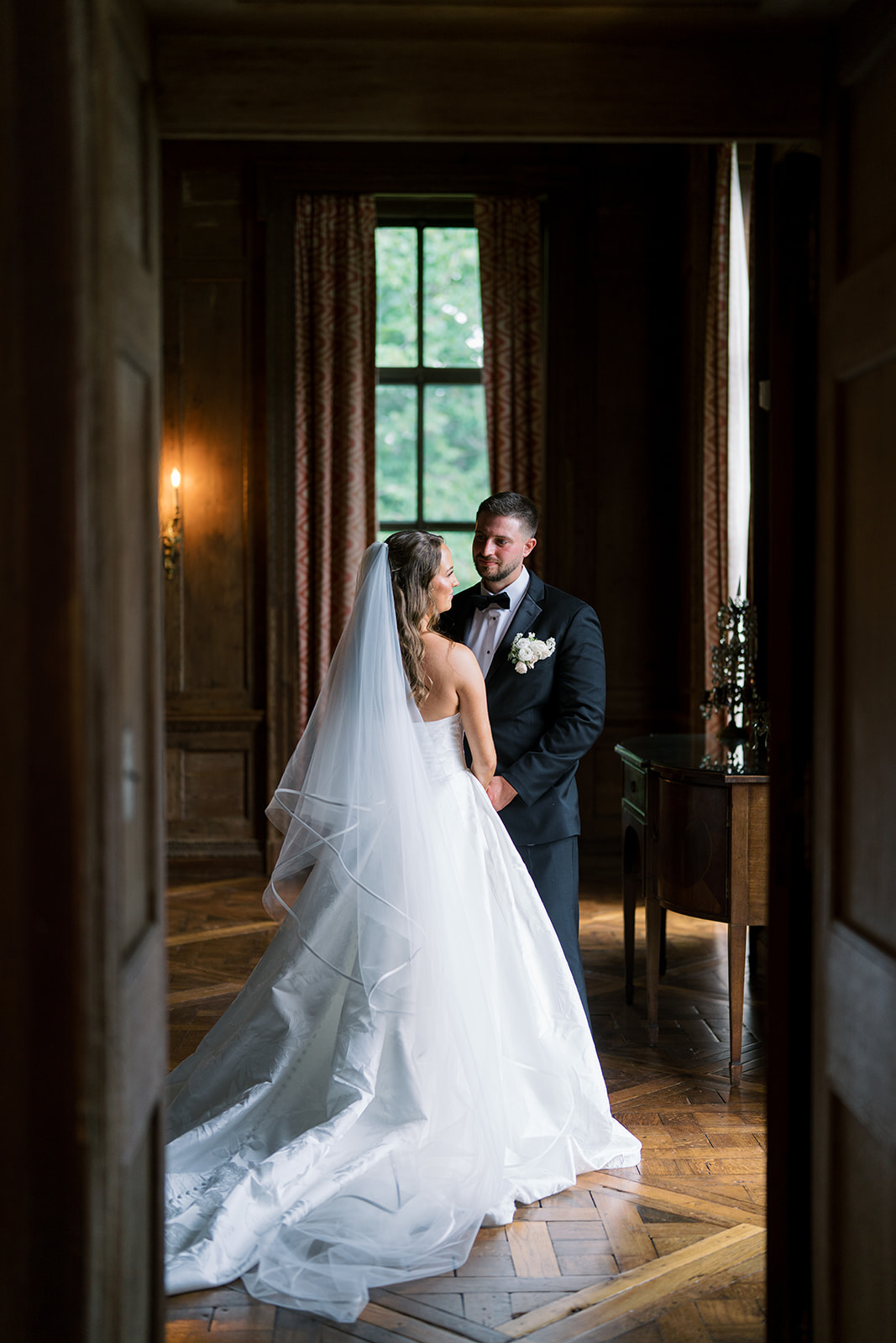 Zach and Olivia together in a wedding portrait, gallery view 6