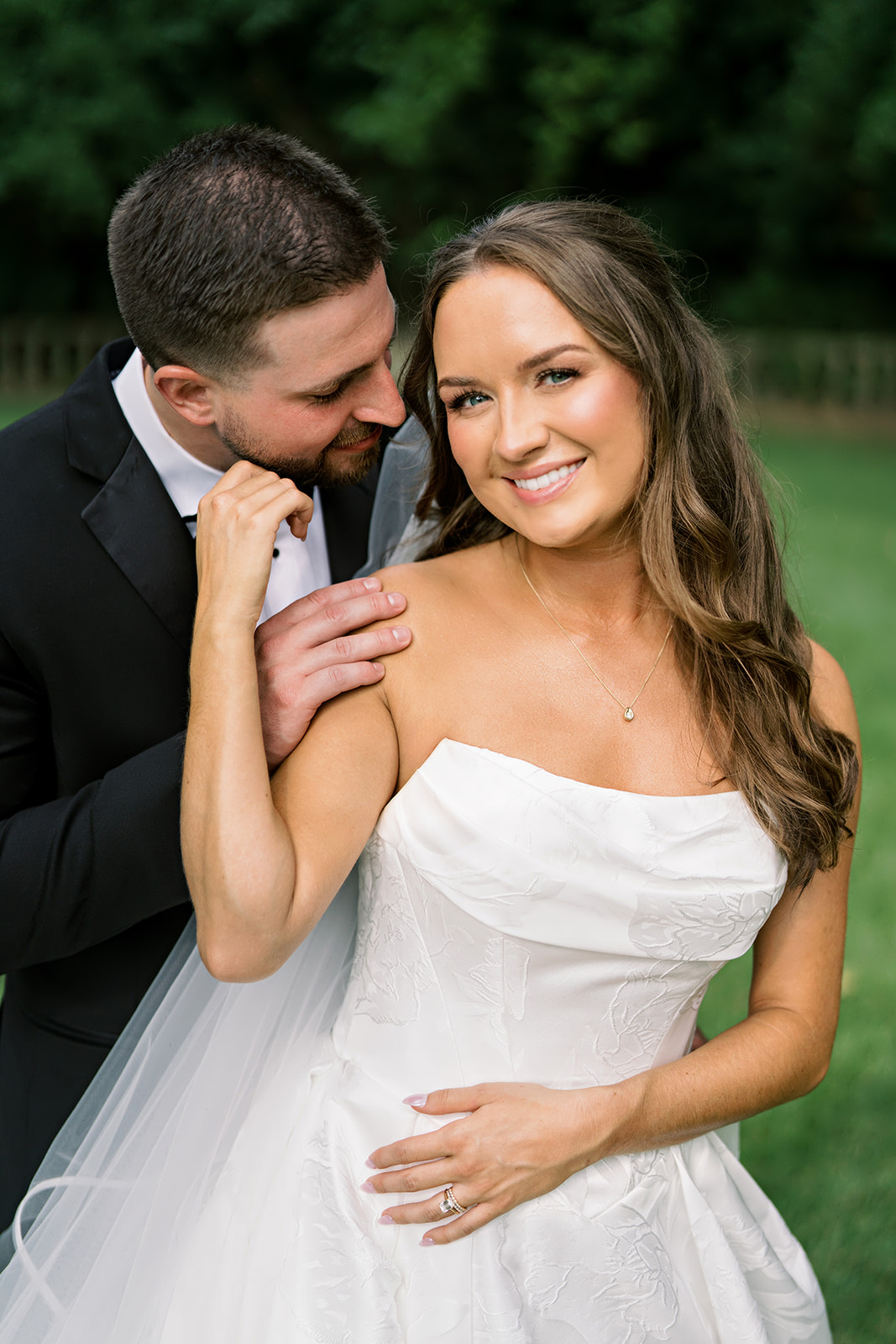Olivia in her wedding gown during an outdoor portrait