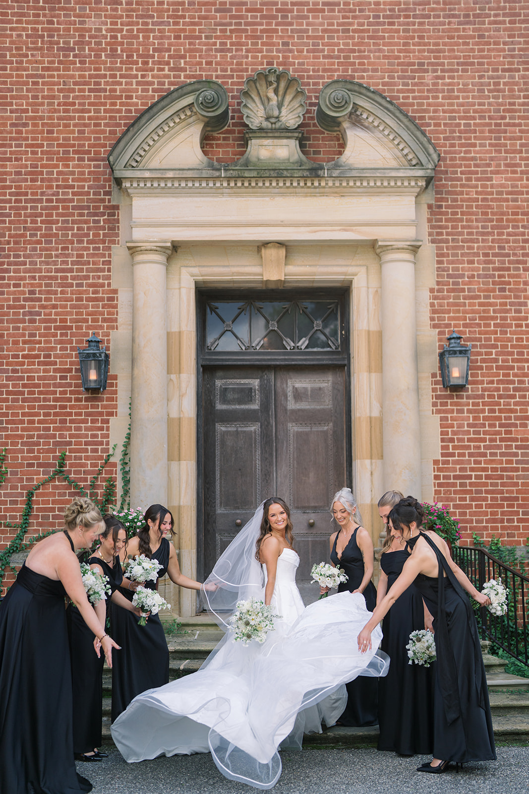 Olivia in her wedding gown during an outdoor portrait, gallery view 2