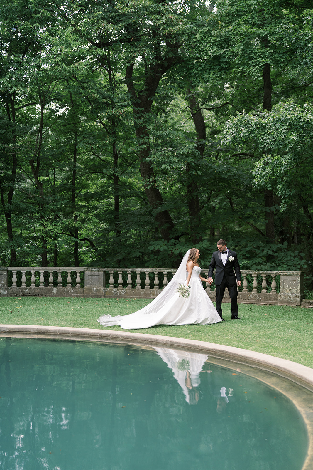 Olivia in an outdoor bridal portrait among trees and greenery