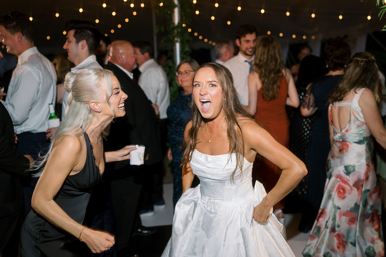 Guests celebrating at Zach and Olivia's Peterloon Estate reception, gallery view 2