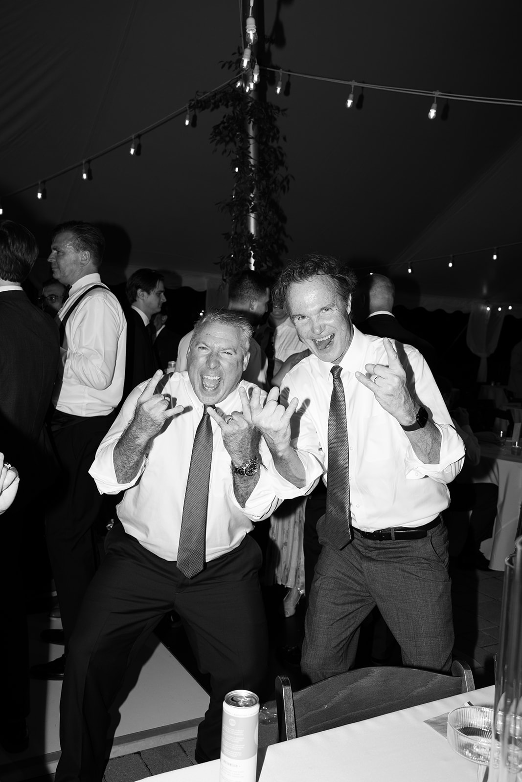 Wedding guests dancing at Zach and Olivia's Peterloon Estate reception