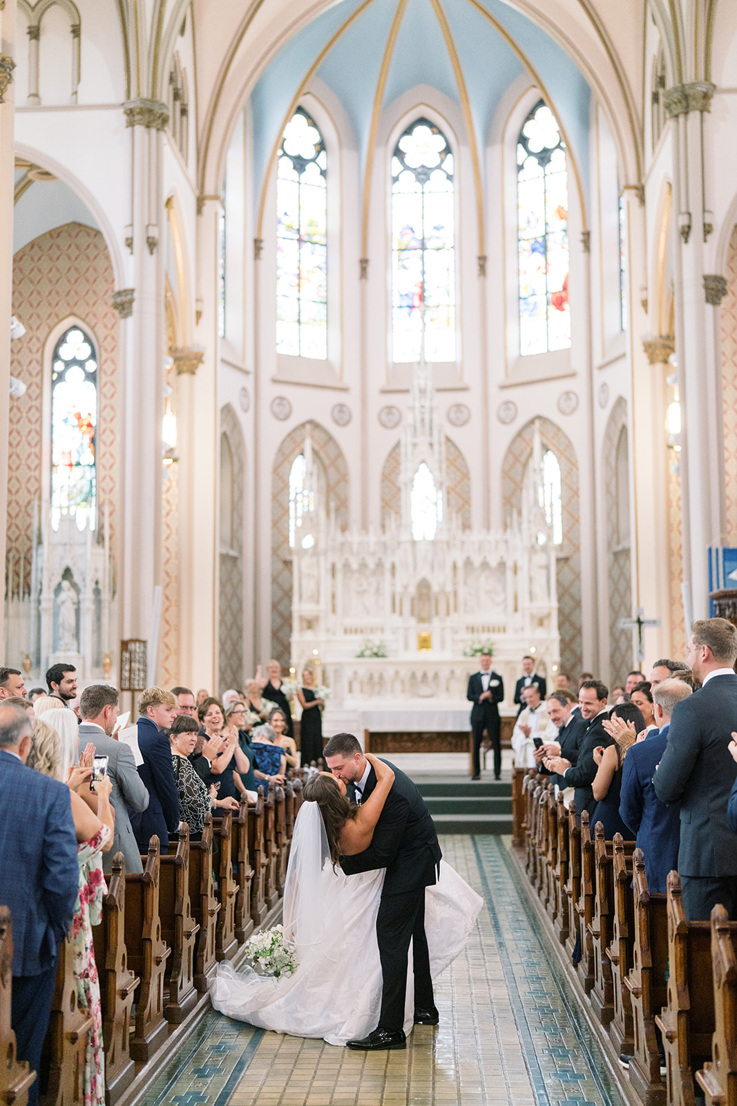 Wedding ceremony inside St. Francis de Sales in Cincinnati, gallery view 3